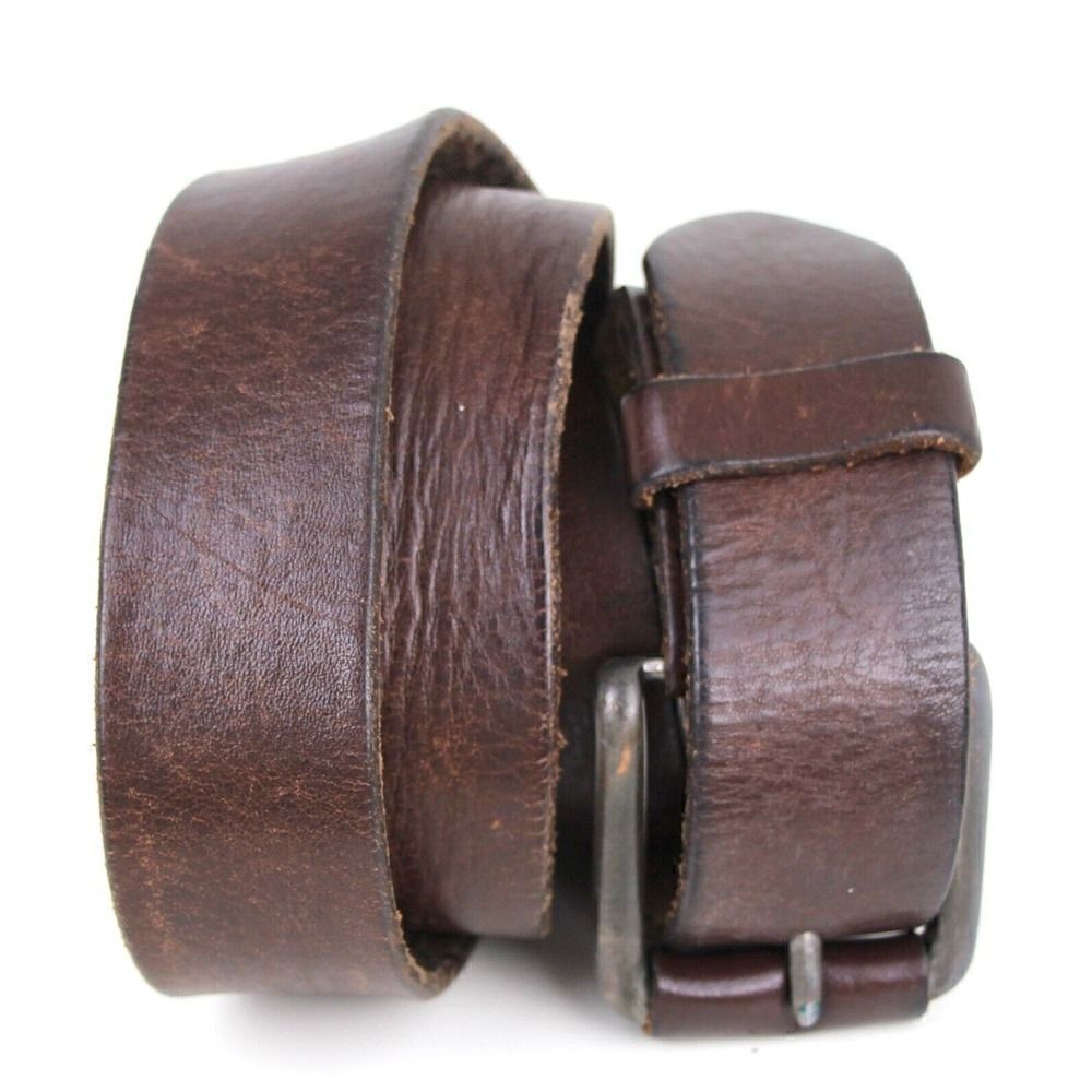 VTG J&M 1850 BROWN GENUINE LEATHER 1 3/8"Wd CASUAL DRESS MEN'S BELT Sz 38 (T22